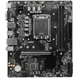 MSI PRO H610M-E, mATX, LGA 1700, Dual Channel DDR5 5600+MHz, 1x PCIe x16 slot, 1x M.2 slot, 1x HDMI, 1x VGA, 2x USB 3.2 Gen 1, 4