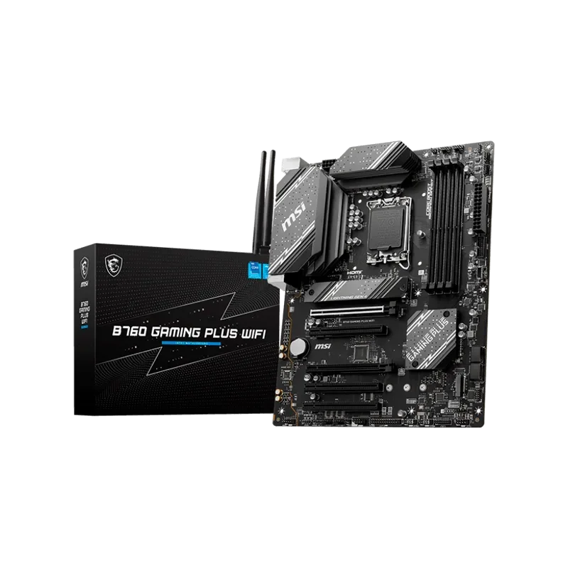 MSI B760 GAMING PLUS WIFI, ATX, Socket 1700, Intel B760 Chipset, Dual Channel DDR5 up to 6800(OC)MHz,5x PCIe x16 slot, 4xSATA 6G