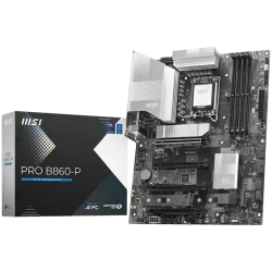 MSI PRO B860-P, ATX, LGA 1851, 4x DDR5 Dual Channel DDR5 up to 8600(OC)MHz, 4x PCIe x16 slot, 3x M.2 slot, 4x USB 2.0, 2x USB 5G