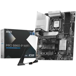 MSI PRO B860-P WIFI, ATX, LGA 1851, 4x DDR5 Dual Channel DDR5 up to 8600(OC)MHz, 4x PCIe x16 slot, 3x M.2 slot, 4x USB 2.0, 2x U