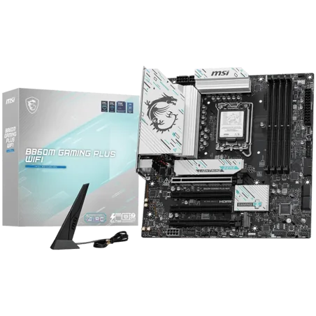 MSI PRO B860M GAMING PLUS WIFI, mATX, LGA 1851, 4x DDR5 Dual Channel DDR5 up to 8600(OC)MHz, 4x PCIe x16 slot, 3x M.2 slot, 2x U