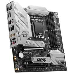 MSI B760M PROJECT ZERO, mATX, Socket LGA 1700, Dual Channel DDR5 7800+(OC)MHz, 2x PCIe x16 slots, 2x M.2 slots, 1x HDMI, 1x DP, 