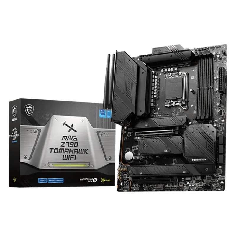 MSI MAG Z790 TOMAHAWK WIFI, ATX, Socket LGA 1700, Dual Channel DDR5 7200+(OC)MHz, 2x PCIe x16 slots, 4x M.2 slots, 1x HDMI, 1x D