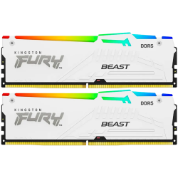 Kingston 32GB 6000MT/s DDR5 CL36 DIMM (Kit of 2) FURY Beast White RGB EXPO - 1