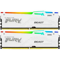 Kingston 32GB 6000MT/s DDR5 CL36 DIMM (Kit of 2) FURY Beast White RGB EXPO - 1