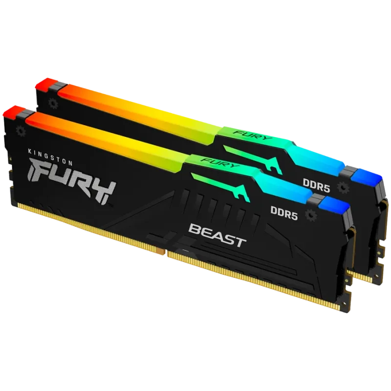 Kingston 64GB 6000MT/s DDR5 CL30 DIMM (Kit of 2) FURY Beast RGB EXPO - 1