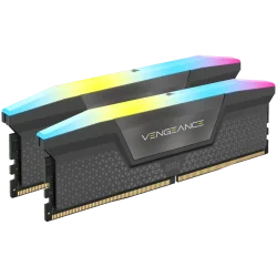 CORSAIR VENGEANCE RGB DDR5 32GB (2x16GB) DDR5 6000 CL36-44-44-96 1.4V AMD EXPO Memory - Grey, 0840006679653 - 1