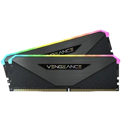 CORSAIR DDR5, 6000MT/s 64GB 2x32GB DIMM, 30-36-36-76, Std PMIC, AMD EXPO, VENGEANCE RGB DDR5 Black Heatspreader, RGB LED, 1.4V -