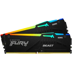 Kingston 32GB 6400MT/s DDR5 CL32 DIMM (Kit of 2) FURY Beast RGB EXPO - 1