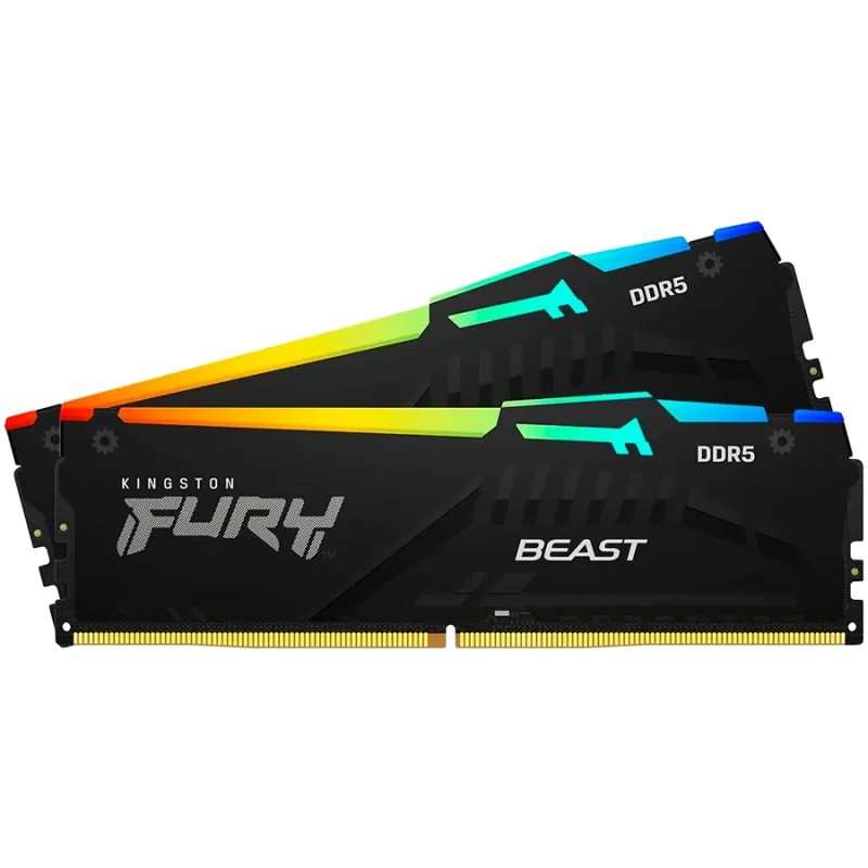 Kingston 32GB 6400MT/s DDR5 CL32 DIMM (Kit of 2) FURY Beast RGB EXPO - 1