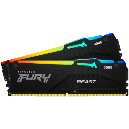Kingston 32GB 6400MT/s DDR5 CL32 DIMM (Kit of 2) FURY Beast RGB EXPO - 1