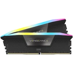 CORSAIR VENGEANCE RGB DDR5 64GB (2x32GB) DDR5 6000 CL30-36-36-76 1.4V Std PMIC Intel XMP Memory- Black - 1