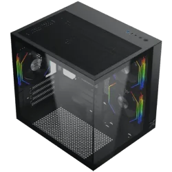 Aqua M Lite (BK, MATX, U3x1 & U2x1, Front & Left TG, 4PCS G22A Reverse & 1PC G22A,ARGB Remote Control Box) - 3