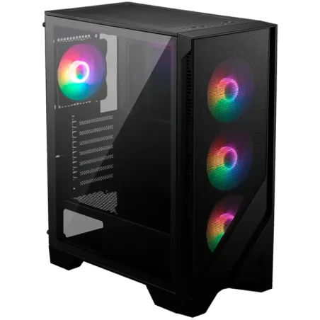 MSI MAG FORGE 120A AIRFLOW, Mid-Tower, ATX/M-ATX/ITX, 2x USB 3.2 Gen 1 Type-A, 1x Audio/1x Mic, LED On/Off Button, ARGB Hub, 6x 