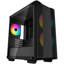 DeepCool CC360 ARGB, Mid Tower, Mini-ITX/Micro-ATX, 1xUSB3.0, 1xUSB2.0, 1xAudio, 3x120mm Pre-Installed ARGB Fans, Tempered Glass