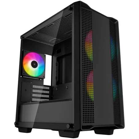 DeepCool CC360 ARGB, Mid Tower, Mini-ITX/Micro-ATX, 1xUSB3.0, 1xUSB2.0, 1xAudio, 3x120mm Pre-Installed ARGB Fans, Tempered Glass