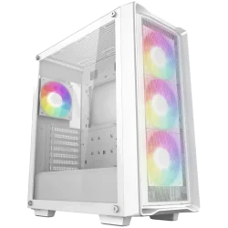 DeepCool CC560 MESH WH V2, Mid Tower, Mini-ITX/Micro-ATX/ATX, 2xUSB3.0, 1xAudio, 4x120mm Pre-Installed ARGB Fans, Tempered Glass