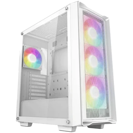 DeepCool CC560 MESH WH V2, Mid Tower, Mini-ITX/Micro-ATX/ATX, 2xUSB3.0, 1xAudio, 4x120mm Pre-Installed ARGB Fans, Tempered Glass