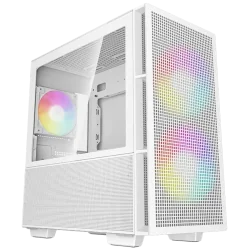 DeepCool CH360 DIGITAL WH, Mini Tower, Mini-ITX/Micro-ATX, 1x USB3.0, 1x Audio, 1x Type-C, Pre-Installed 2x140mm ARGB Fans + 1x1