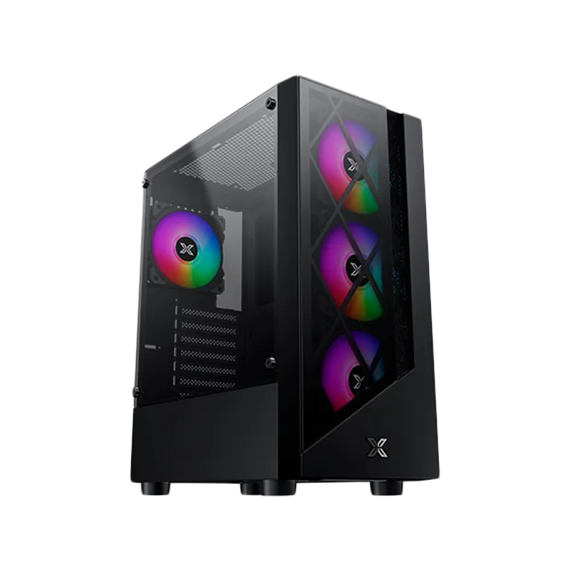 Xigmatek Duke EN49158, ATX/M-ATX/Mini ITX, USB3.0x1 & 2.0x2, Meshed & TG Frontpanel, Left TG, Front 4PCS X24F Fan - 1