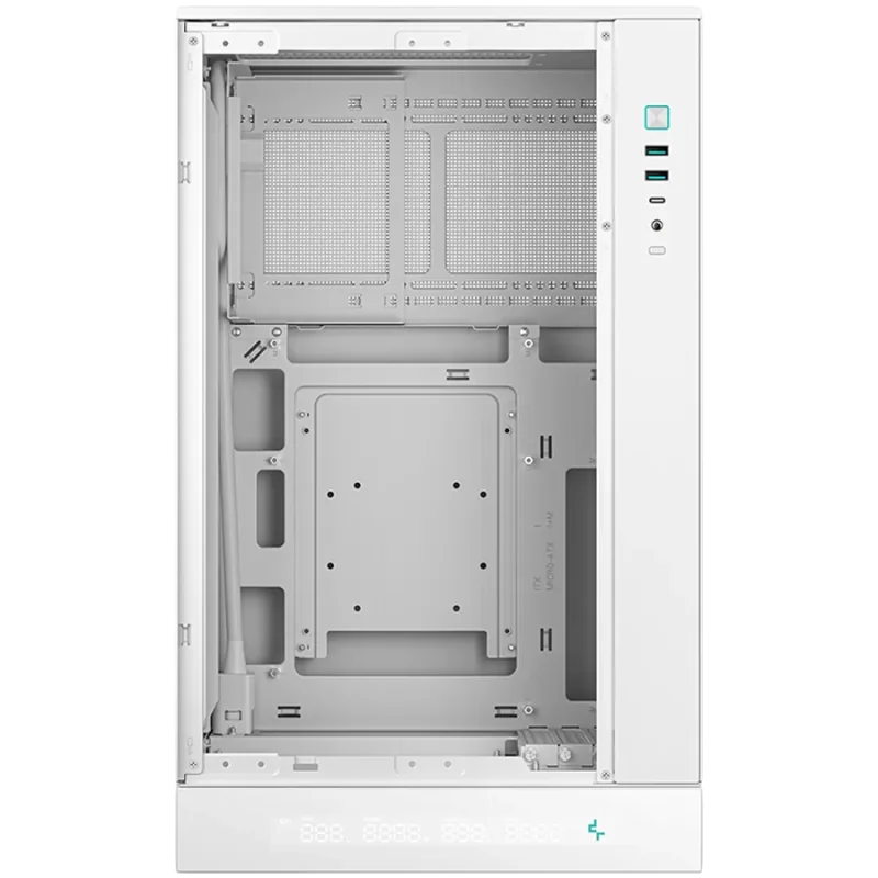 DeepCool CH270 DIGITAL WH, Mini Tower, Mini-ITX/Micro-ATX, 2xUSB3.0, 1xType-C Gen 2, 1xAudio/Mic, Mesh Panel, White, R-CH270-WHN