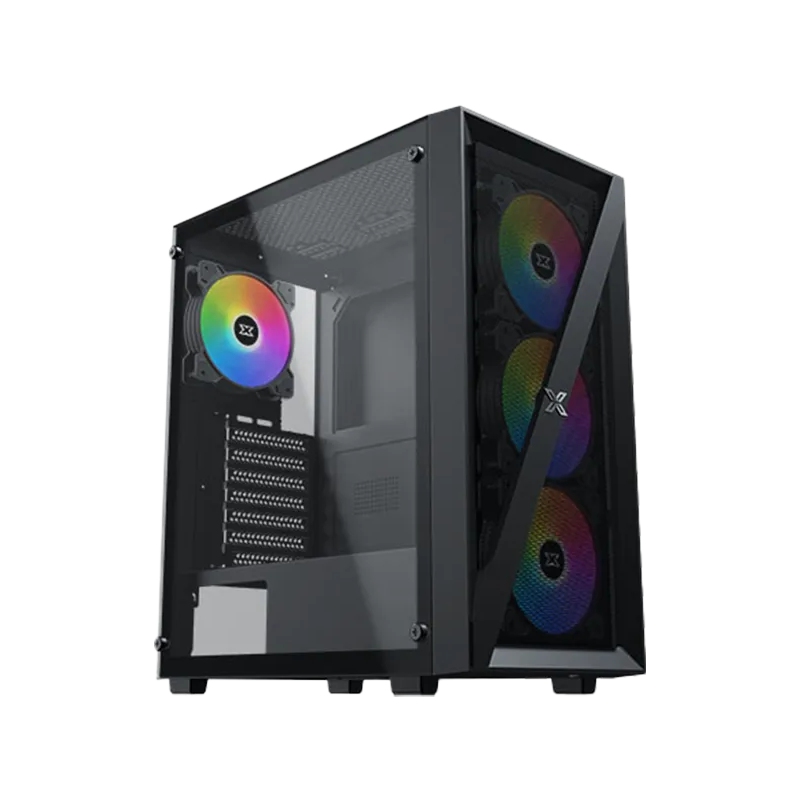 Xigmatek Blade EN40887 ATX/M-ATX/MINI ITX, USB3.0 X1, USB2.0 X2, HD AUDIO, Mehsed Grill Frontpanel & Left Tempered Glass, 4PCS X