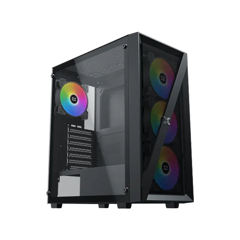 Xigmatek Blade EN40887 ATX/M-ATX/MINI ITX, USB3.0 X1, USB2.0 X2, HD AUDIO, Mehsed Grill Frontpanel & Left Tempered Glass, 4PCS X