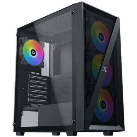 Xigmatek Blade EN40887 ATX/M-ATX/MINI ITX, USB3.0 X1, USB2.0 X2, HD AUDIO, Mehsed Grill Frontpanel & Left Tempered Glass, 4PCS X