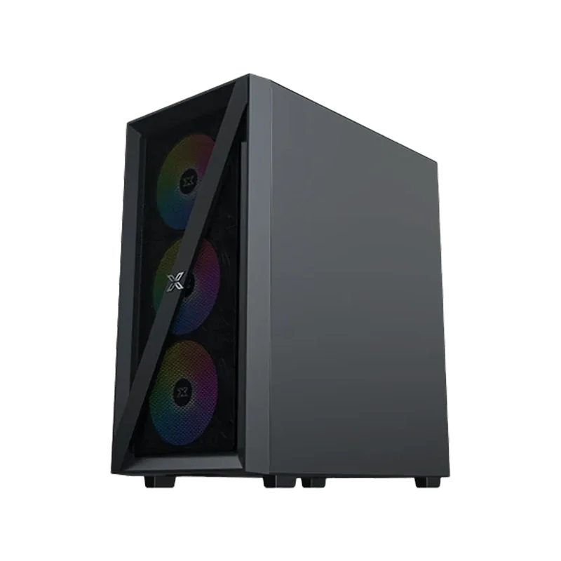Xigmatek Blade EN40887 ATX/M-ATX/MINI ITX, USB3.0 X1, USB2.0 X2, HD AUDIO, Mehsed Grill Frontpanel & Left Tempered Glass, 4PCS X
