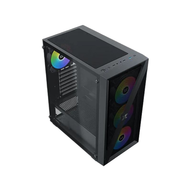 Xigmatek Blade EN40887 ATX/M-ATX/MINI ITX, USB3.0 X1, USB2.0 X2, HD AUDIO, Mehsed Grill Frontpanel & Left Tempered Glass, 4PCS X