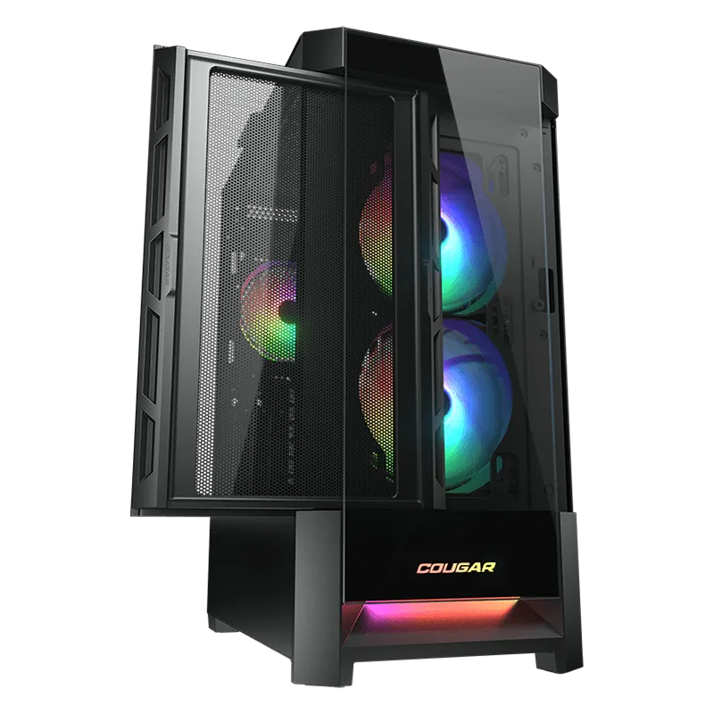 COUGAR DUOFACE RGB PC Case, Mid Tower, Black - 1