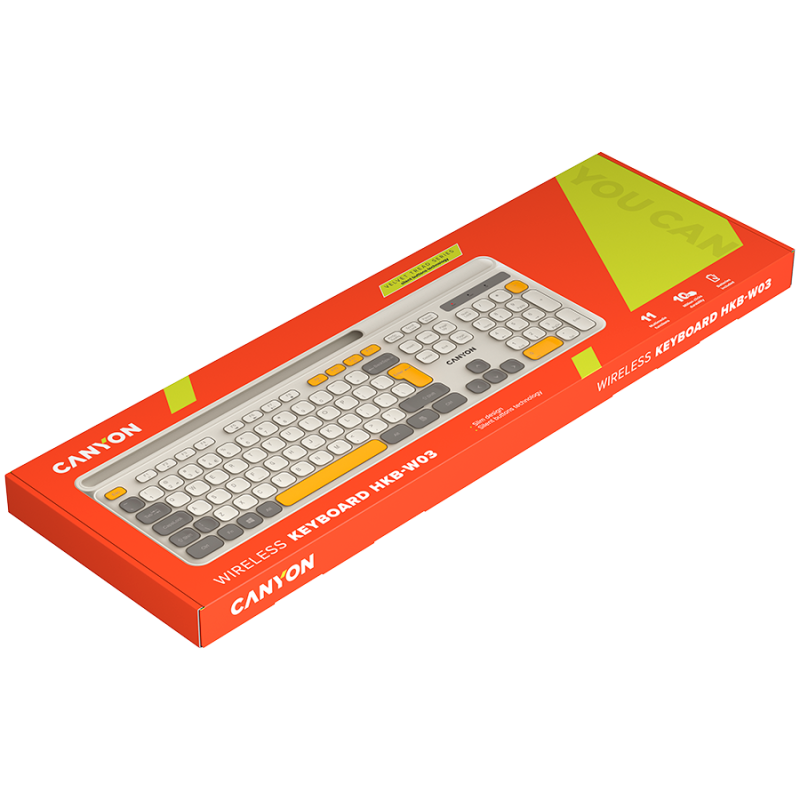 CANYON keyboard HKB-W03 EN AAA Wireless Beige - 1