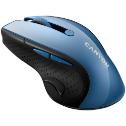 CANYON 2.4Ghz wireless mouse, optical tracking - blue LED, 6 buttons, DPI 1000/1200/1600, Blue Gray pearl glossy - 6
