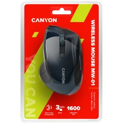 CANYON 2.4Ghz wireless mouse, optical tracking - blue LED, 6 buttons, DPI 1000/1200/1600, Blue Gray pearl glossy - 8