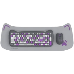 CANYON HSET-W6 EN Keyboard+Mouse Kitty Edition AAA+АА Wireless Violet - 7