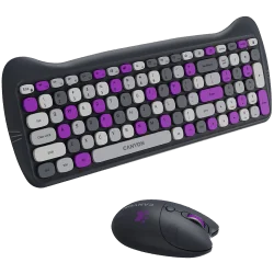 CANYON HSET-W6 EN Keyboard+Mouse Kitty Edition AAA+АА Wireless Violet - 10