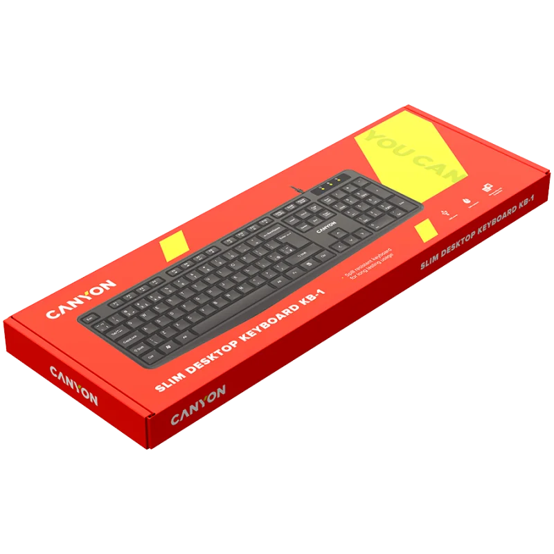 CANYON keyboard KB-1 EN/BG Wired Black - 1
