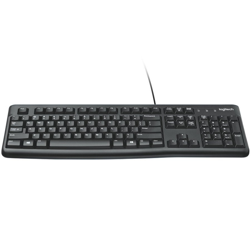 LOGITECH K120 Corded Keyboard - BLACK - USB - US INT'L - B2B - 1