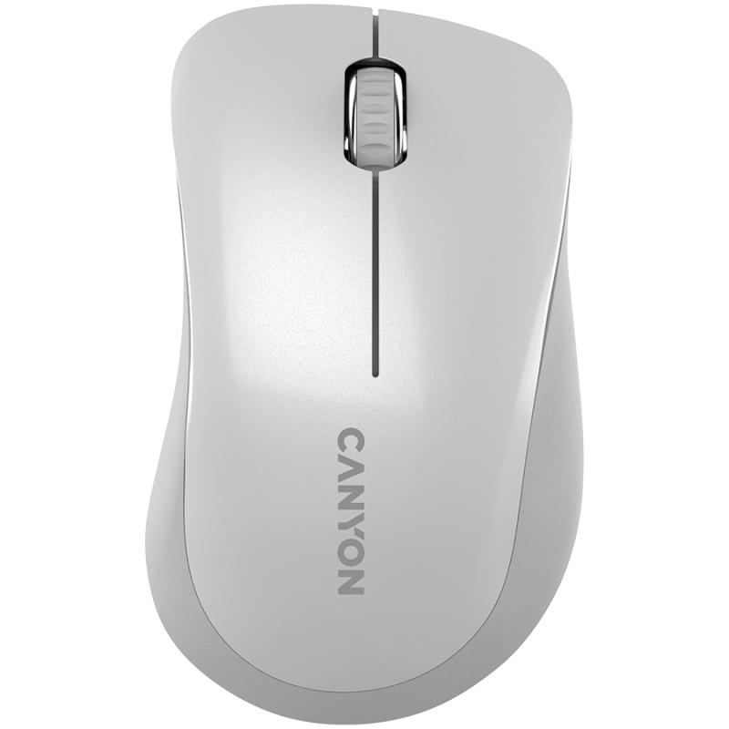 CANYON MW-11, 2.4 GHz Wireless mouse ,with 3 buttons, DPI 1200, Battery:AAA*2pcs ,pearl white grey67*109*38mm 0.063kg - 1
