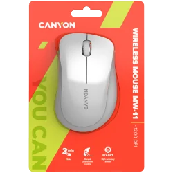 CANYON MW-11, 2.4 GHz Wireless mouse ,with 3 buttons, DPI 1200, Battery:AAA*2pcs ,pearl white grey67*109*38mm 0.063kg - 8
