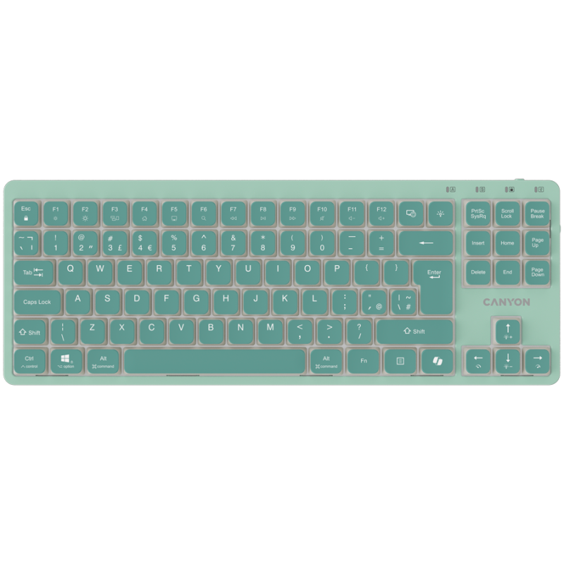 CANYON Keyboard OnType 10 Low Profile EN Wired Green - 1