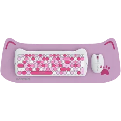 CANYON HSET-W6 EN Keyboard+Mouse Kitty Edition AAA+АА Wireless Pink - 7