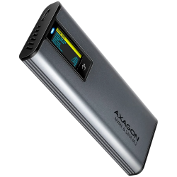 AXAGON EEM2-SD2 USB-C 3.2 Gen 2 - M.2 NVMe / SATA SSD 30-80mm ALU box grey, LCD display - 1