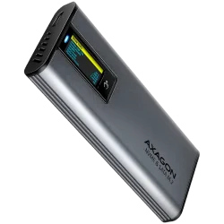 AXAGON EEM2-SD2 USB-C 3.2 Gen 2 - M.2 NVMe / SATA SSD 30-80mm ALU box grey, LCD display - 1