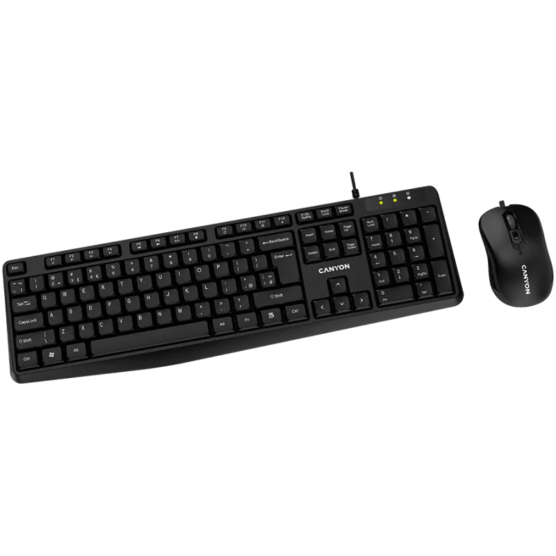 CANYON USB standard KB, water resistant BG layout bundle with optical 3D wired mice 1000DPI black - 1