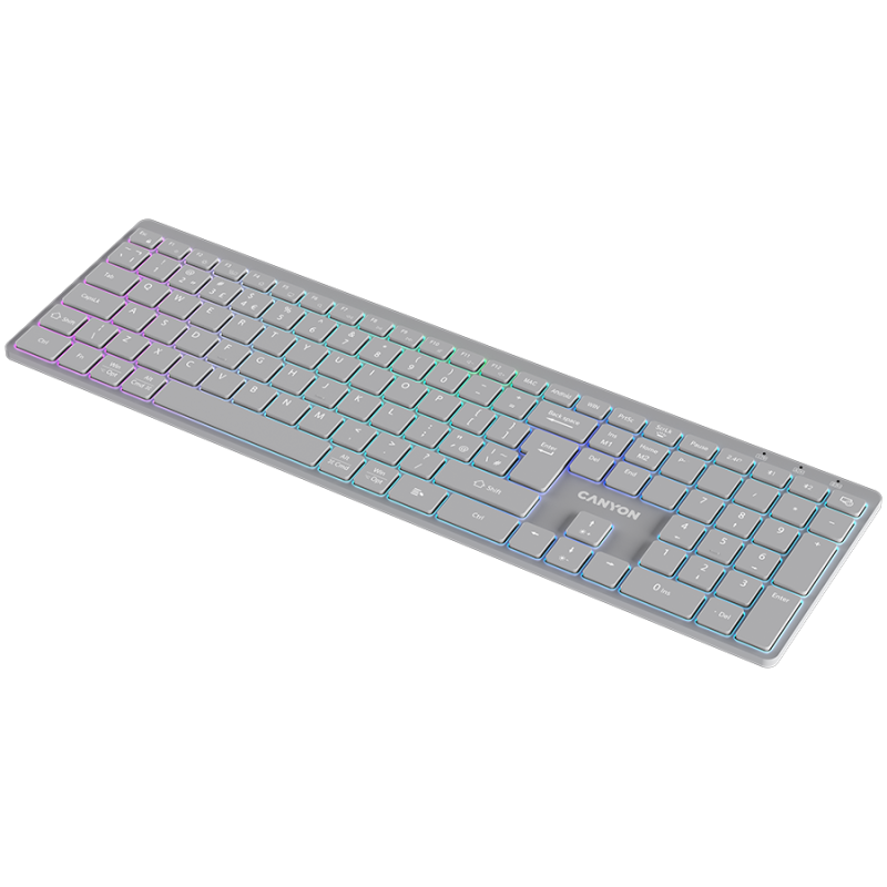 CANYON keyboard HKB-W11 UK/US RGB Dual Mode Wireless Grey - 1