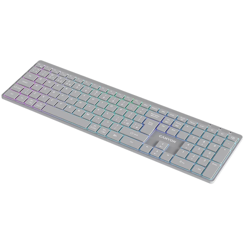 CANYON keyboard HKB-W11 UK/US RGB Dual Mode Wireless Grey - 1
