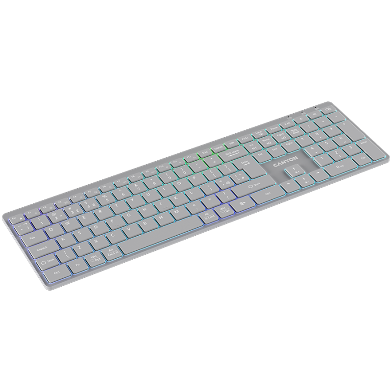 CANYON keyboard HKB-W11 UK/US RGB Dual Mode Wireless Grey - 1
