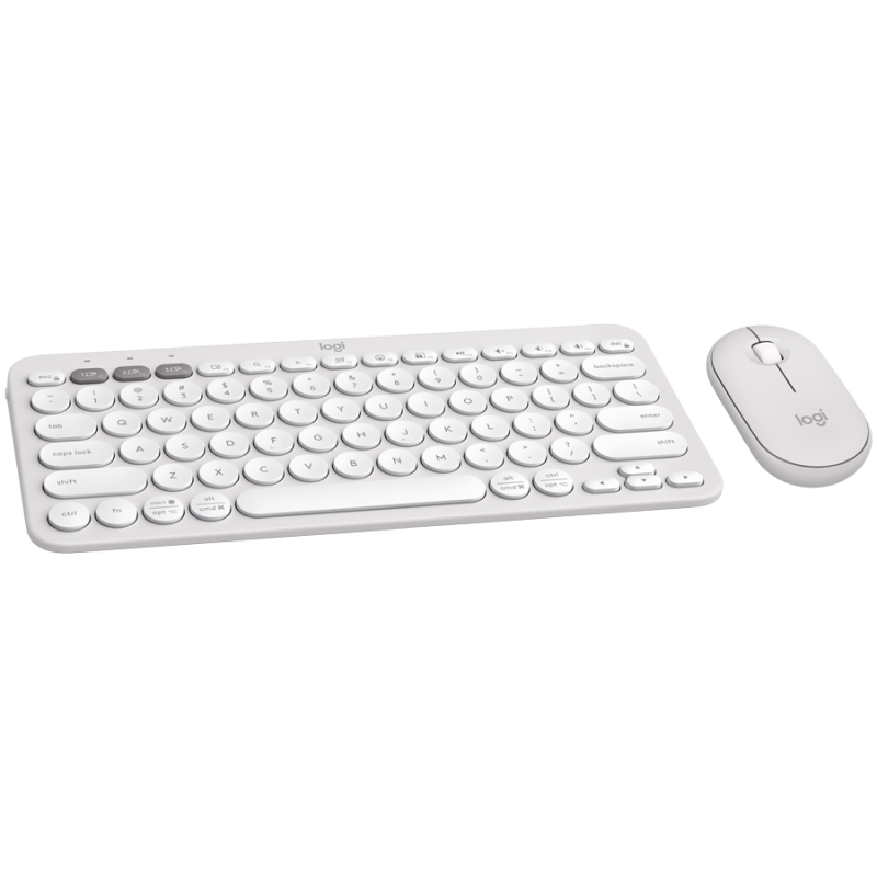 LOGITECH Pebble 2 Bluetooth Keyboard Combo - TONAL WHITE - US INT'L - 1
