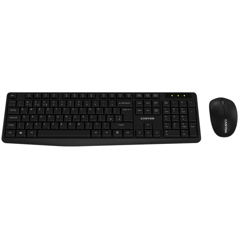 CANYON SET-W01 EN/BG Keyboard+Mouse Wireless Black - 1